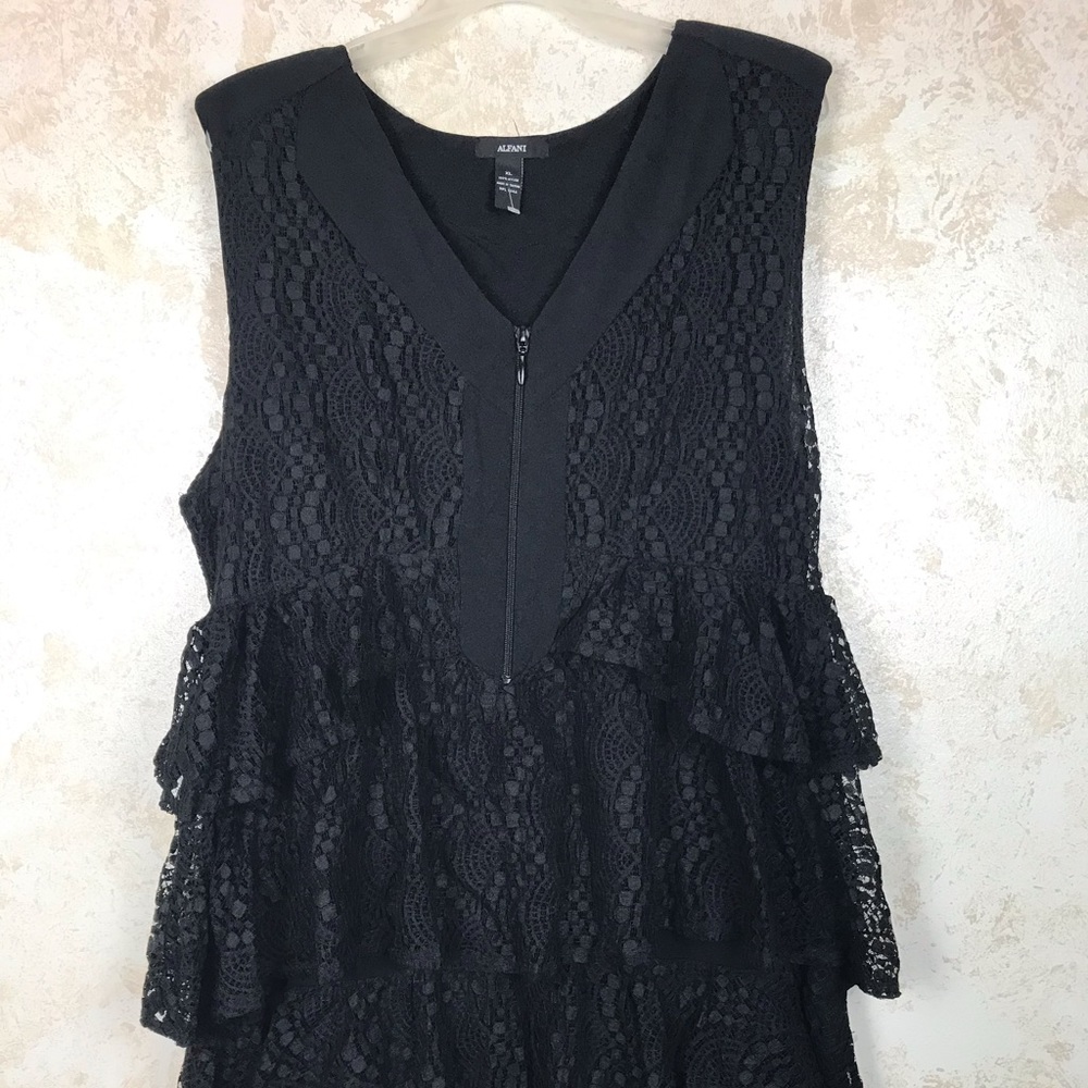 Alfani Black Vintage Ruffle Dress size 1X